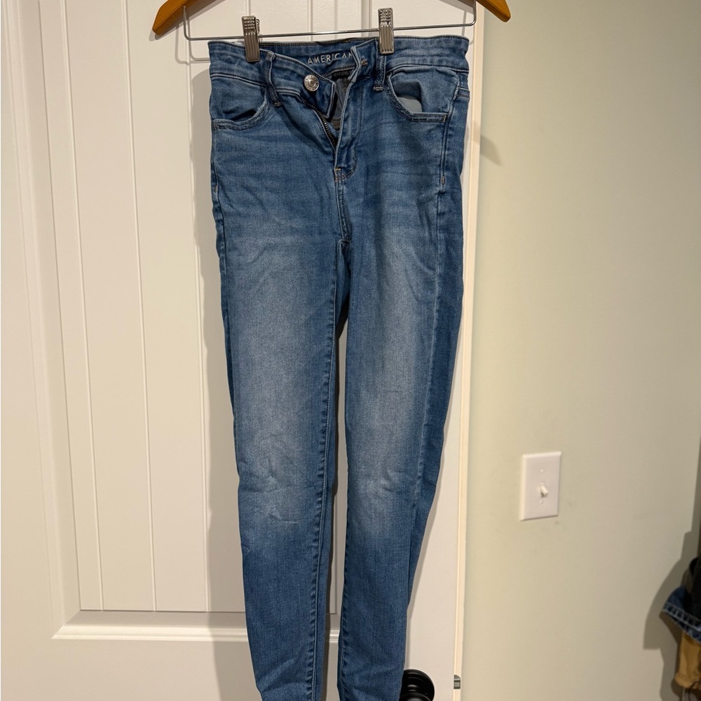 American Eagle Outfitters Women's Light Blue Skinny Jeans
